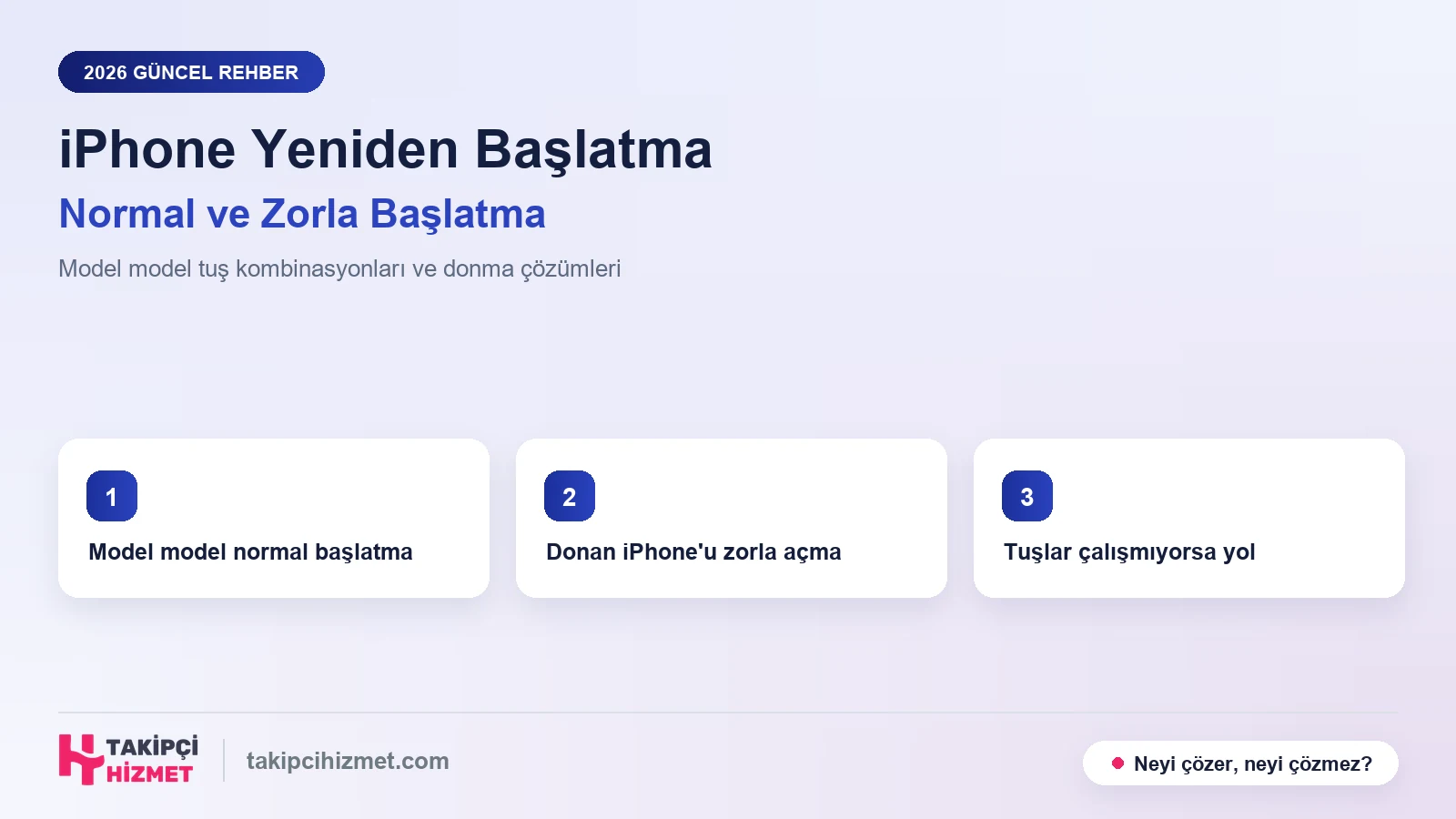 iPhone Nasıl Yeniden Başlatılır? Tüm Modeller İçin Normal ve Zorla Başlatma Rehberi (2026)