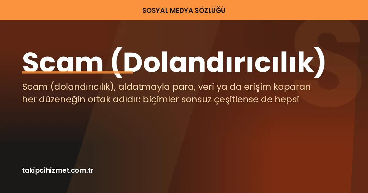 Scam (Dolandırıcılık) — sosyal medya sözlüğü